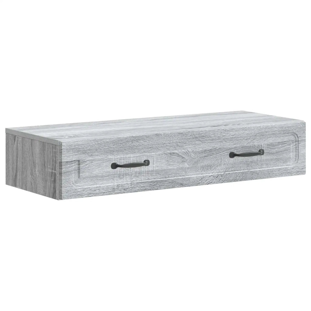 Tavolino da Parete Laterale Grigio Sonoma 87,5 x 34,5 x 17 cm 899351