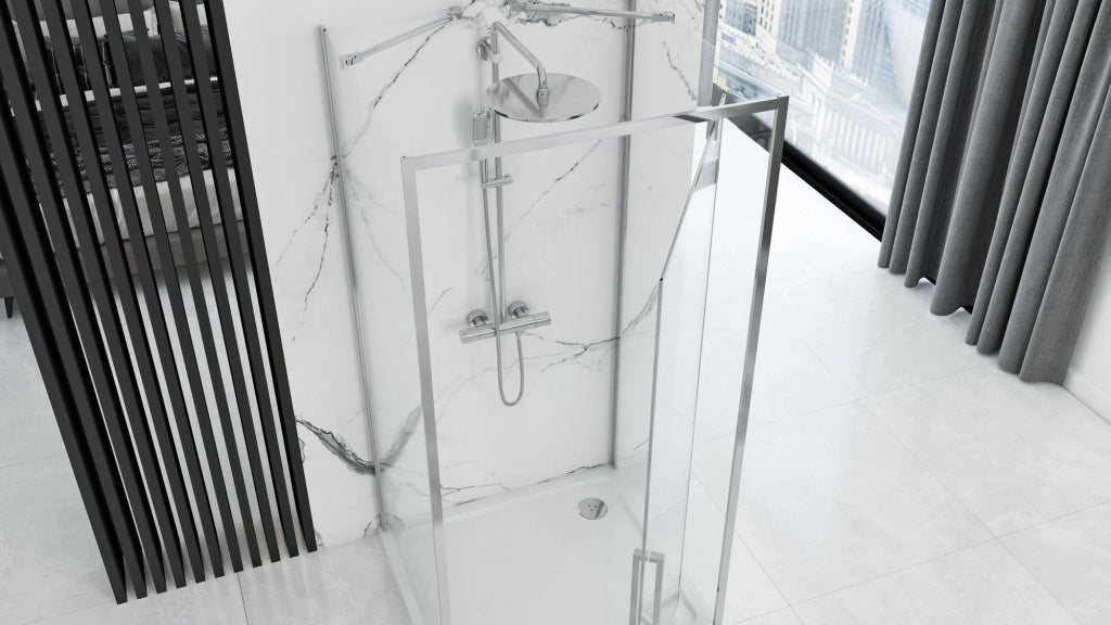 Cabina Doccia A Parete Rea Rapid Swing Chrome 120x90