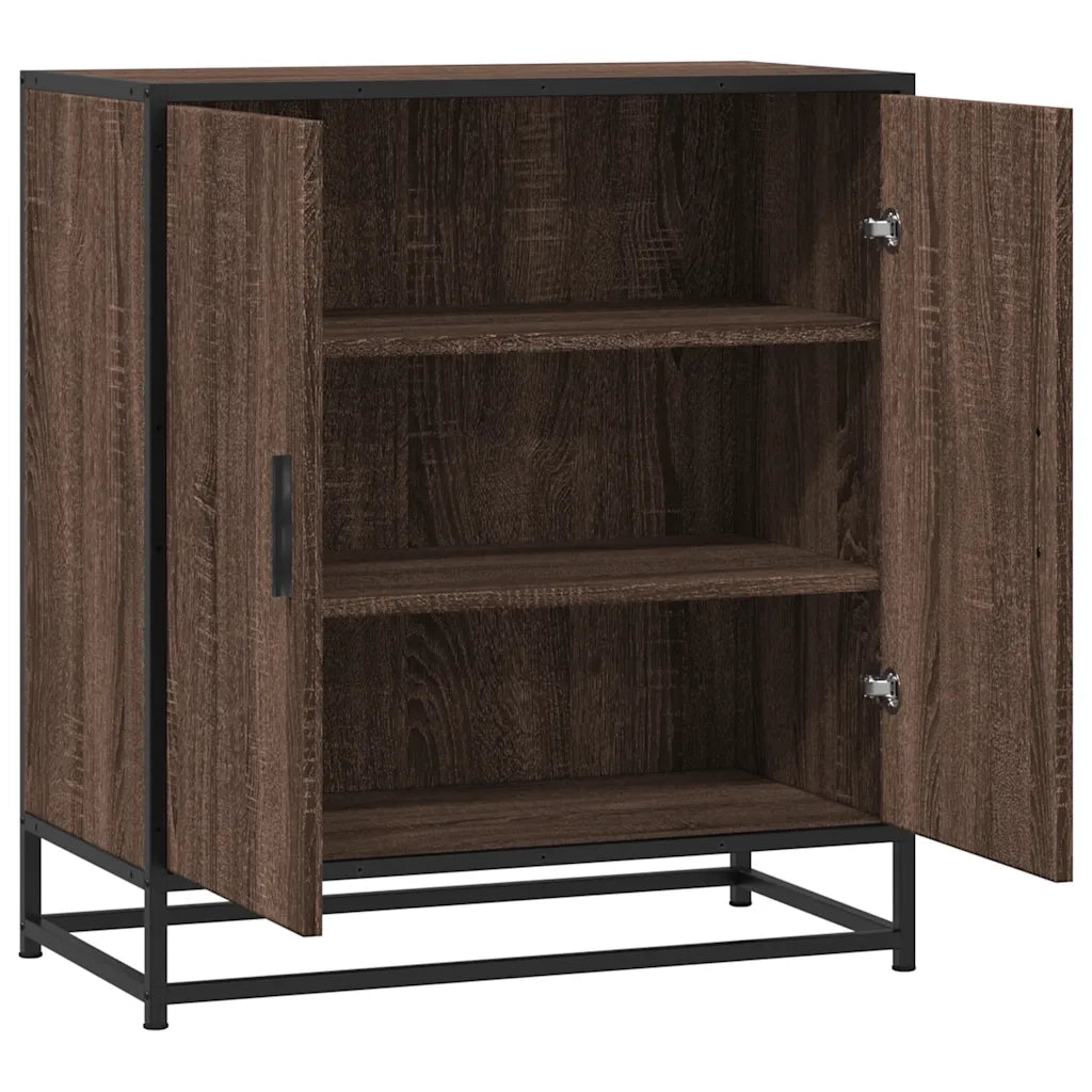 Credenza-Buffet-Armadio da cucina Rovere Marrone 68x35x76 cm in Truciolato e Metallo 667571