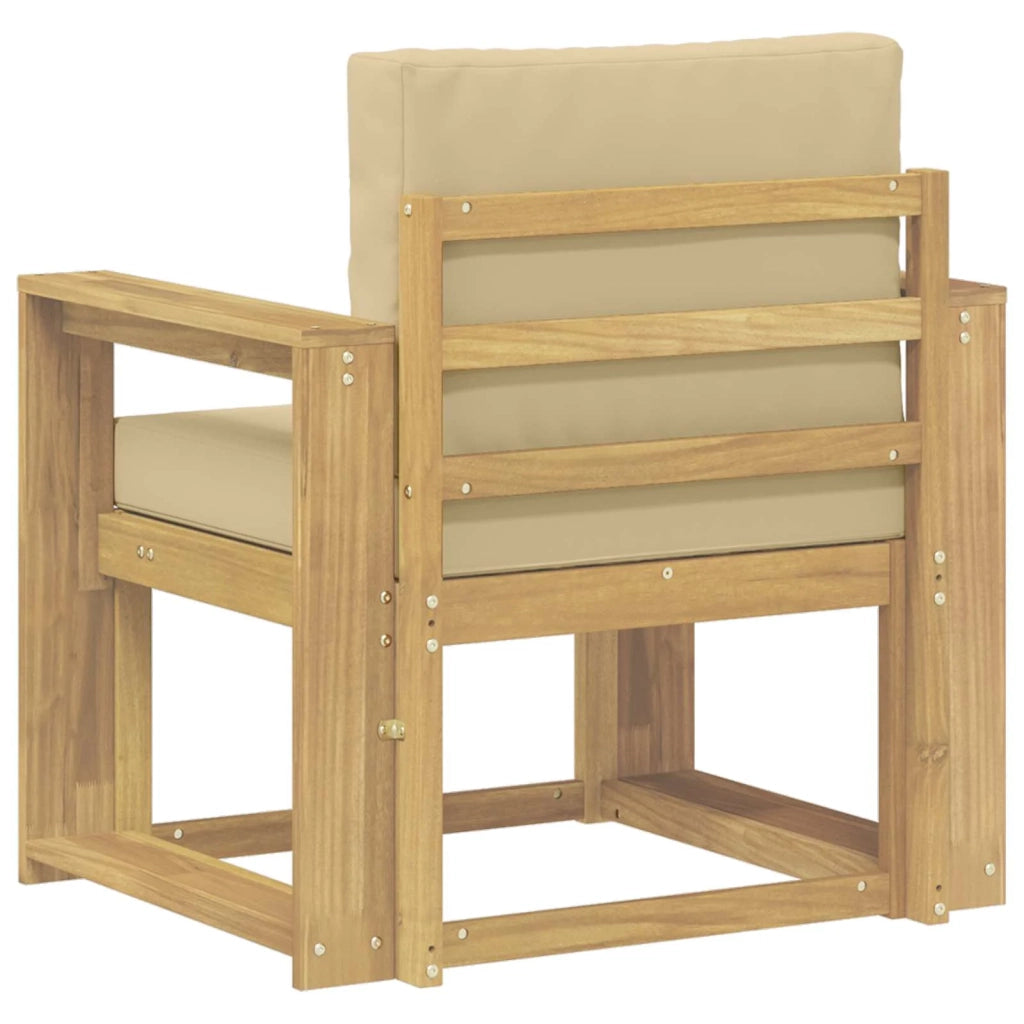 2 Pezzo Set di divani da esterno-Sofa da giardino Poliestere Bianco e Beige 212815