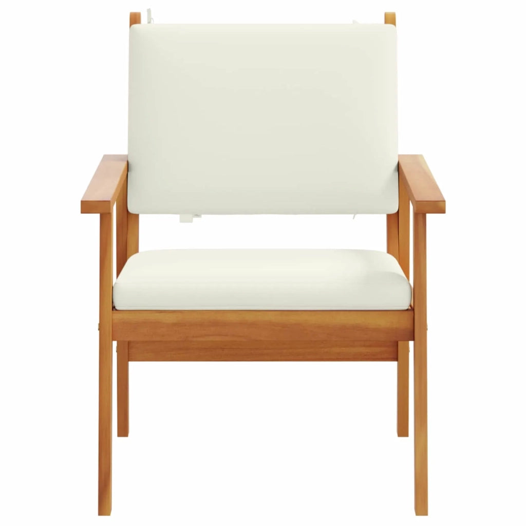 Sedia da Giardino 2 pcs Bianco Crema Legno di Acacia Massello 4106576