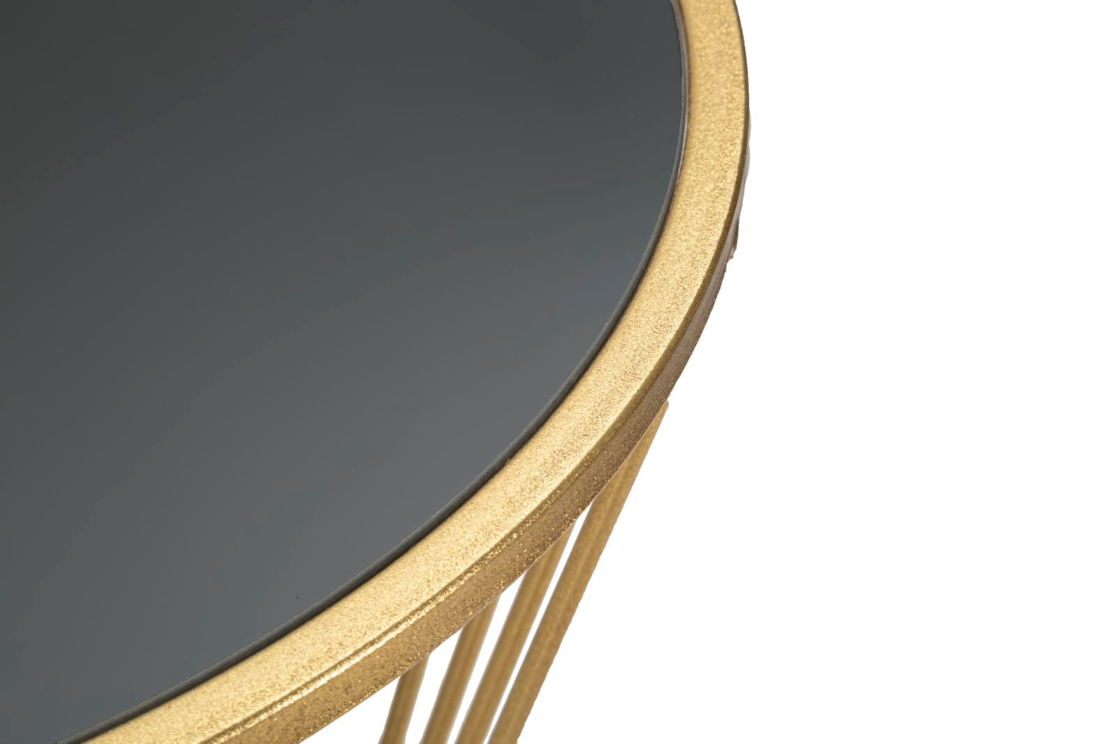 Tavolino Super 50x100x50 cm in Ferro e MDF Oro