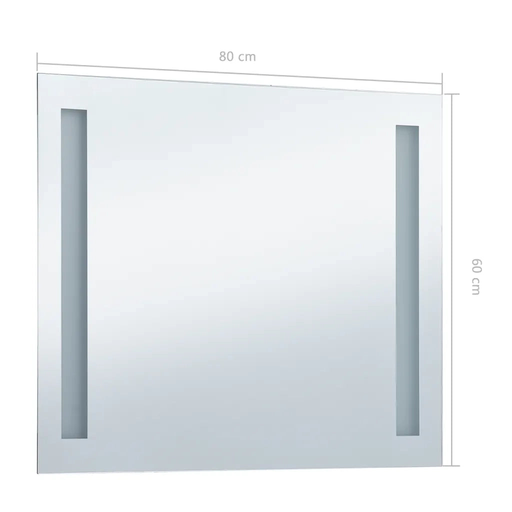 Specchio da Parete | Specchio decorativo a LED per Bagno 80x60 cm