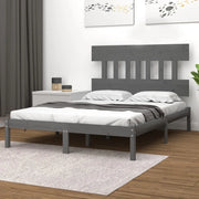Giroletto-Struttura Letto Grigio in Legno Massello 200x200 cm 751803