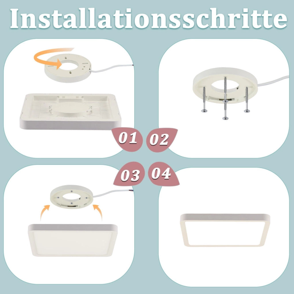 ZMH Lampada da soffitto LED piatta 23cm 18W IP20 bianco neutro per cucina camera letto corridoio