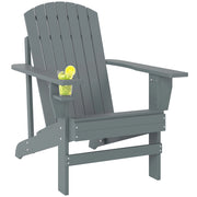 Sedia Adirondack da giardino con portabicchieri ¨C zephmum ¨C massello grigio scuro 95x72x93 cm
