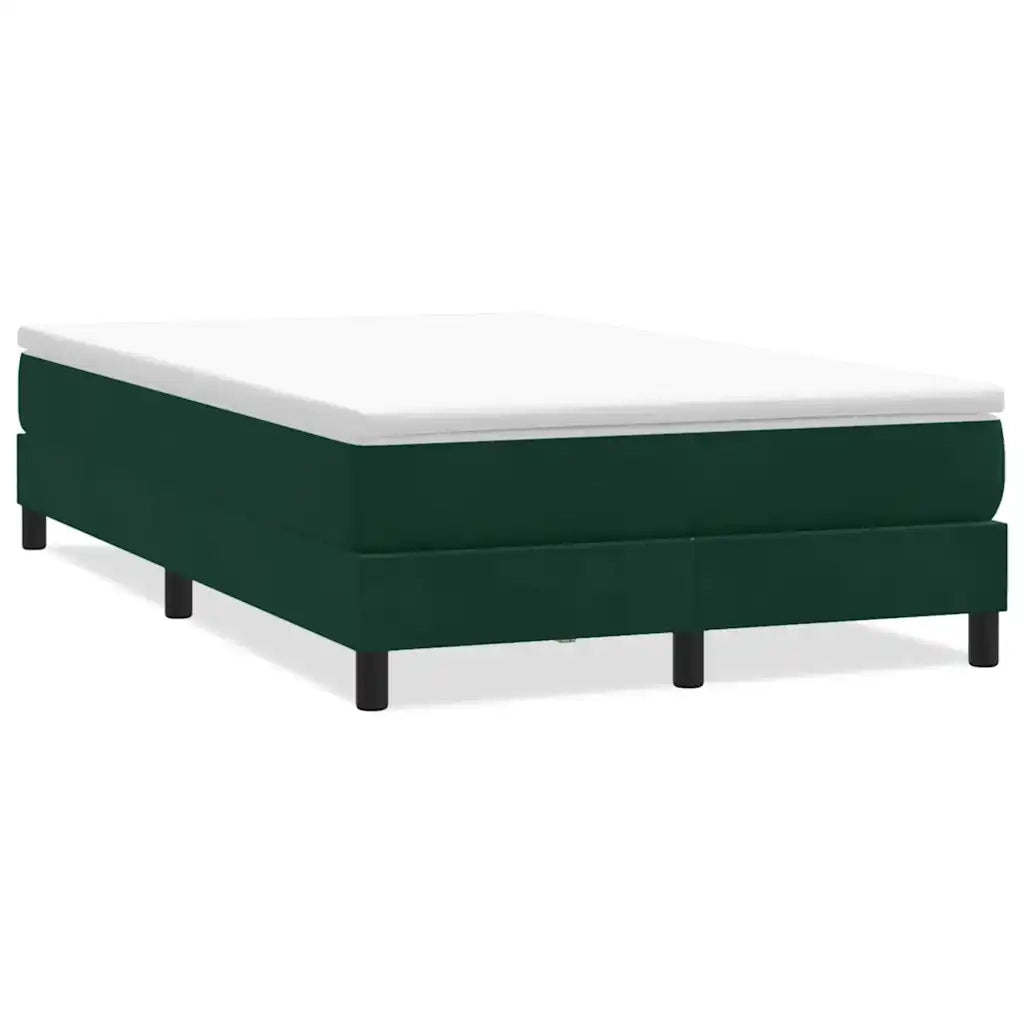 Letto matrimoniale | Letto per adulti | Letto a Molle senza Materasso Verde Scuro 120x220 cm Velluto