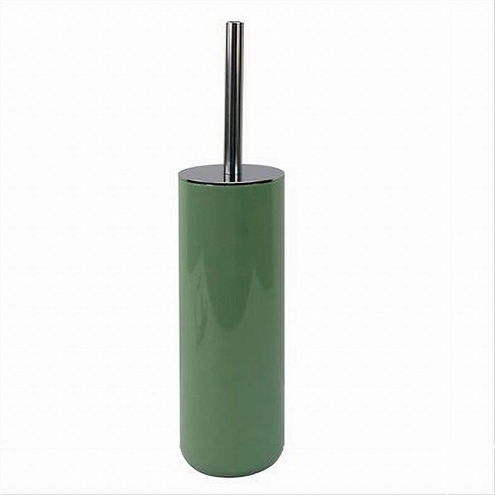 Trade Shop - Portascopino Porta Scopino Con Scopettino Wc Bagno Toilette Verde Silver 79878 -