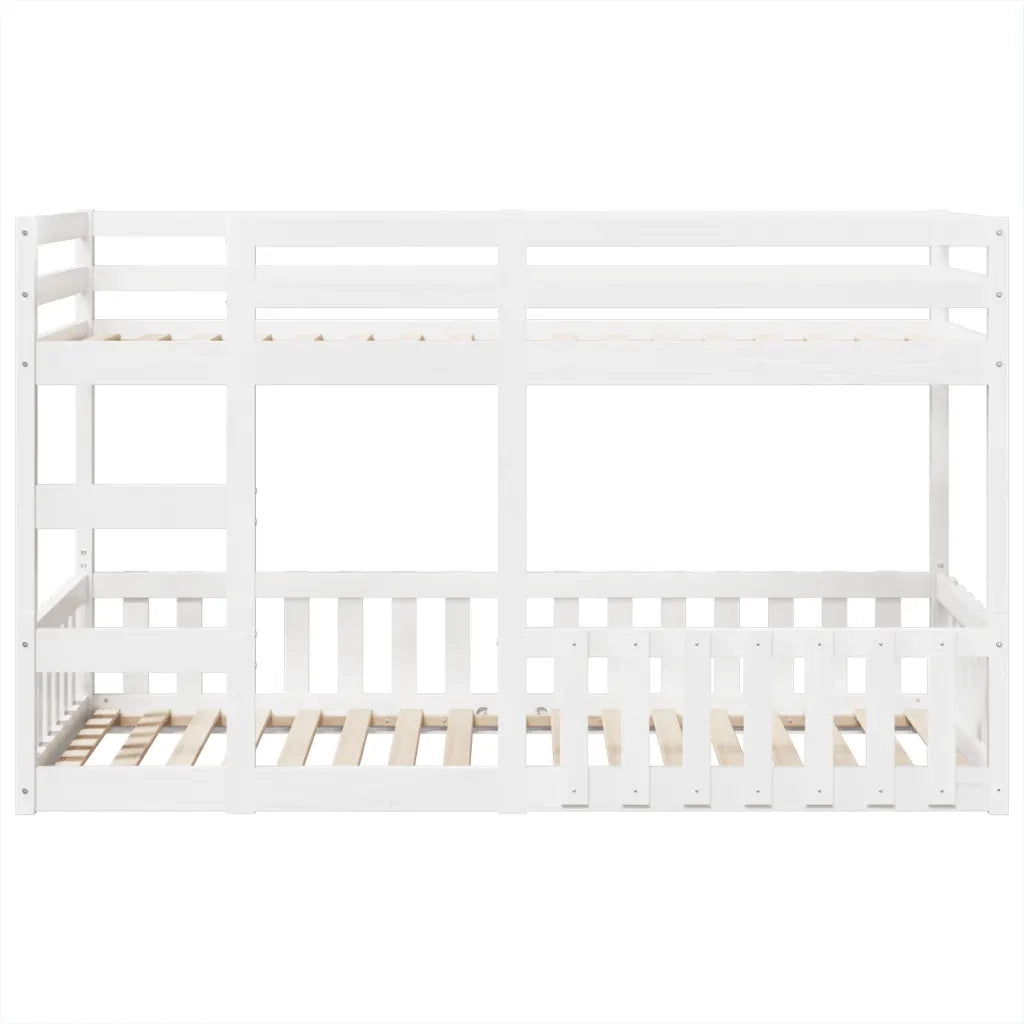 Letto a Castello Bianco 90x200 cm in Legno Massello di Pino 3308590