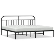 Letto matrimoniale | Letto per adulti | Giroletto con Testiera in Metallo Nero 200x200 cm