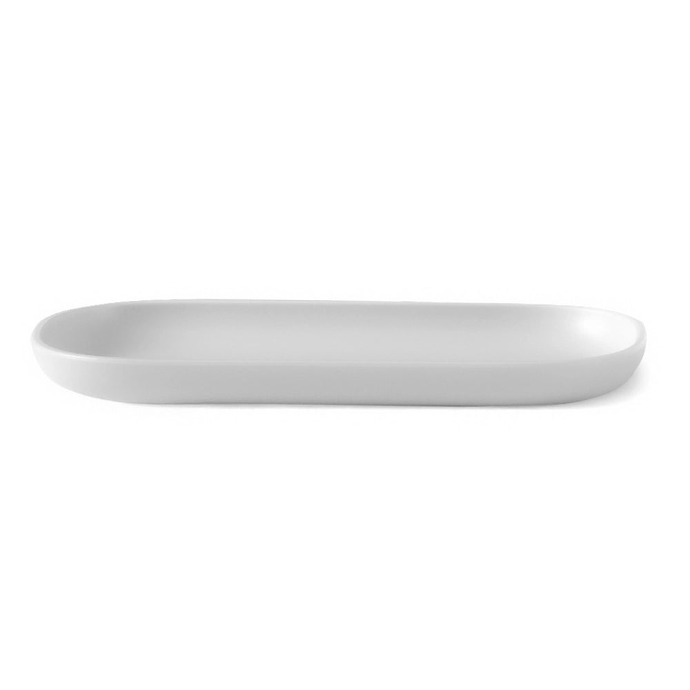 Set accessori bagno 3 pz con dispenser portaspazzolino e vassoio bianco - Taki