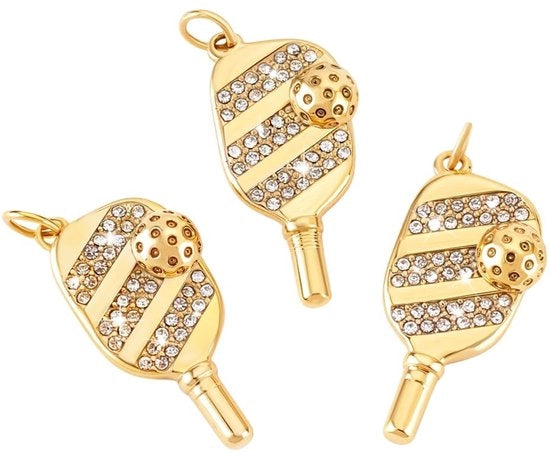 Tre pezzi di Pickleball Badge in oro 18K decorativa