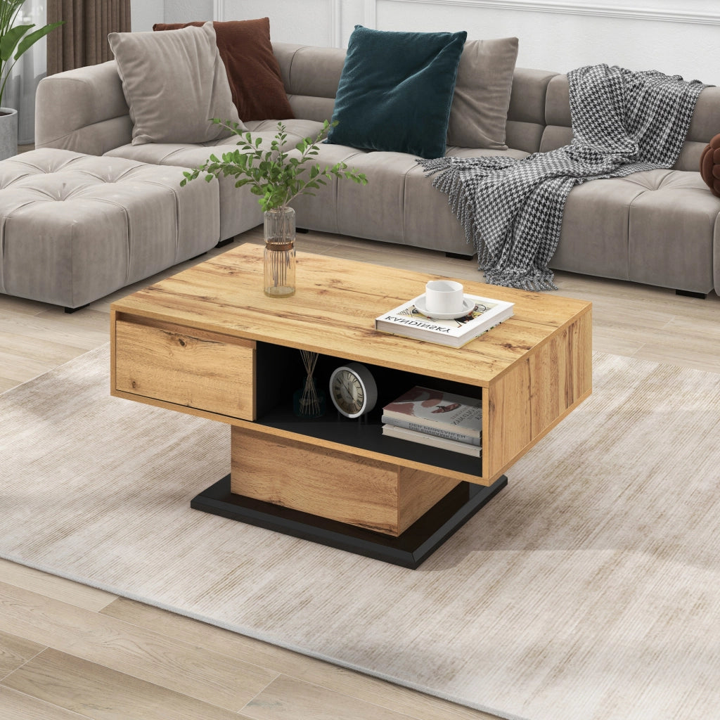 TAVOLO DA CAFFÈ 100x47x60 cm Effetto Quercia Naturale con cassetto