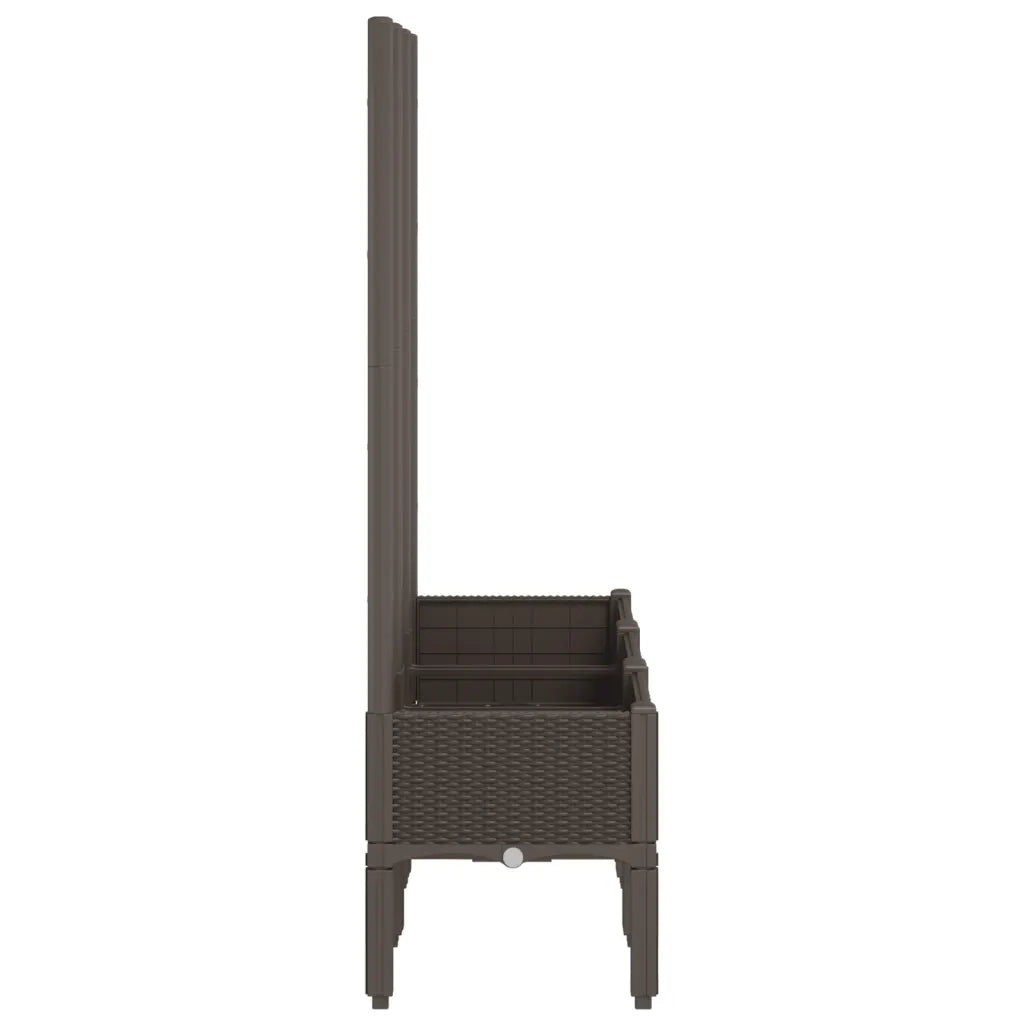 Fioriera da Giardino con Traliccio Marrone 120x40x142 cm in PP 367930