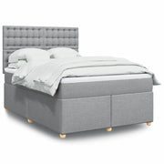 Giroletto a Molle con Materasso Grigio Chiaro 140x200cm Tessuto