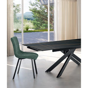 Sedia rivestita in tessuto easy-clean Gambe in metallo verniciato Iris 45cm X 56cm H 86cm Stones