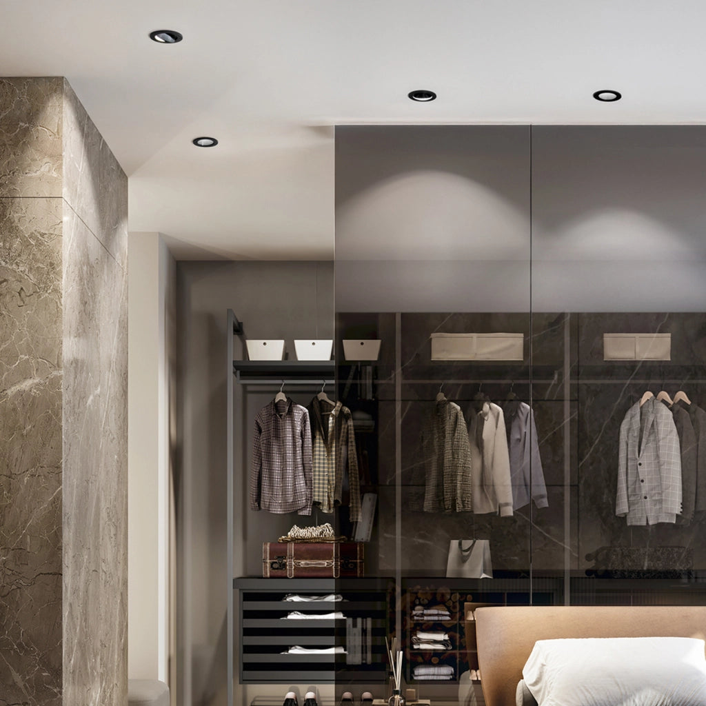 Faretto Incasso Moderno Oasis Metallo Nero 1 Luce Gu10 Orientabile Ip20 D9