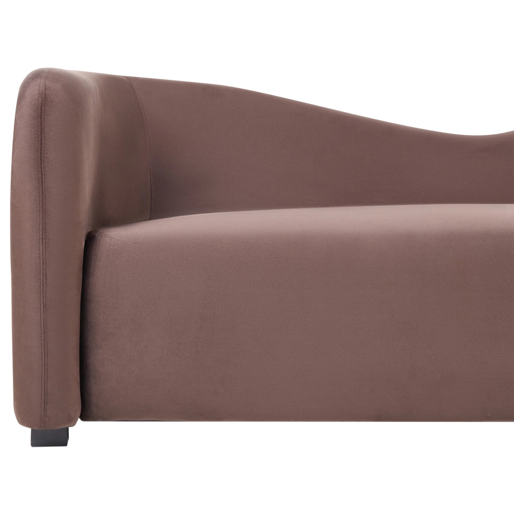 Set moderno ed elegante imbottito per salotto Divano e poltrone Schienale curvo Velluto Marrone scuro