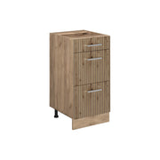 Vicco Mobiletto base per cucina Rovere artigianale 40 cm con cassetti, senza piano di lavoro