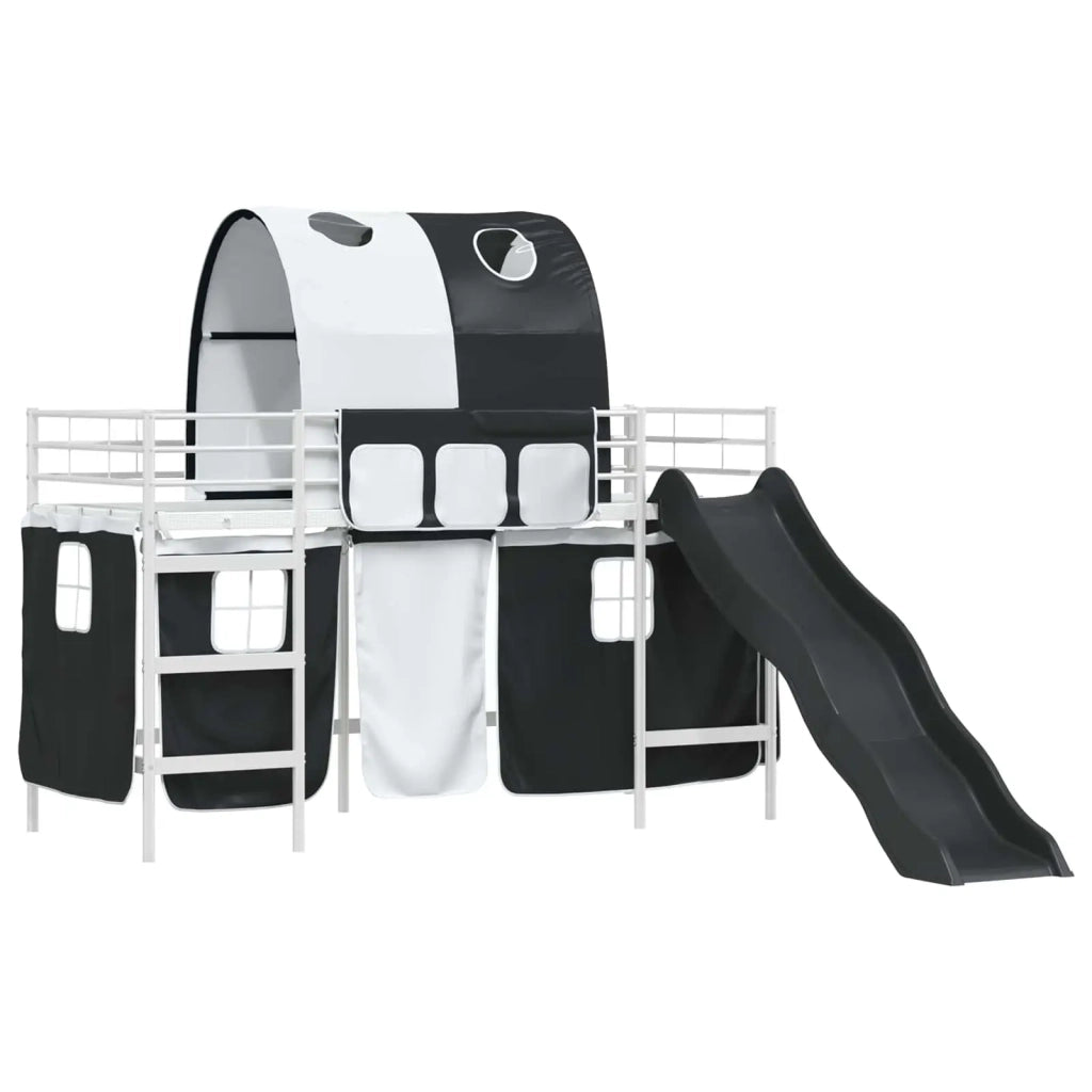Struttura del letto loft per bambini-Giroletto per bambini Bianco e Nero 75 x 190 cm 552591