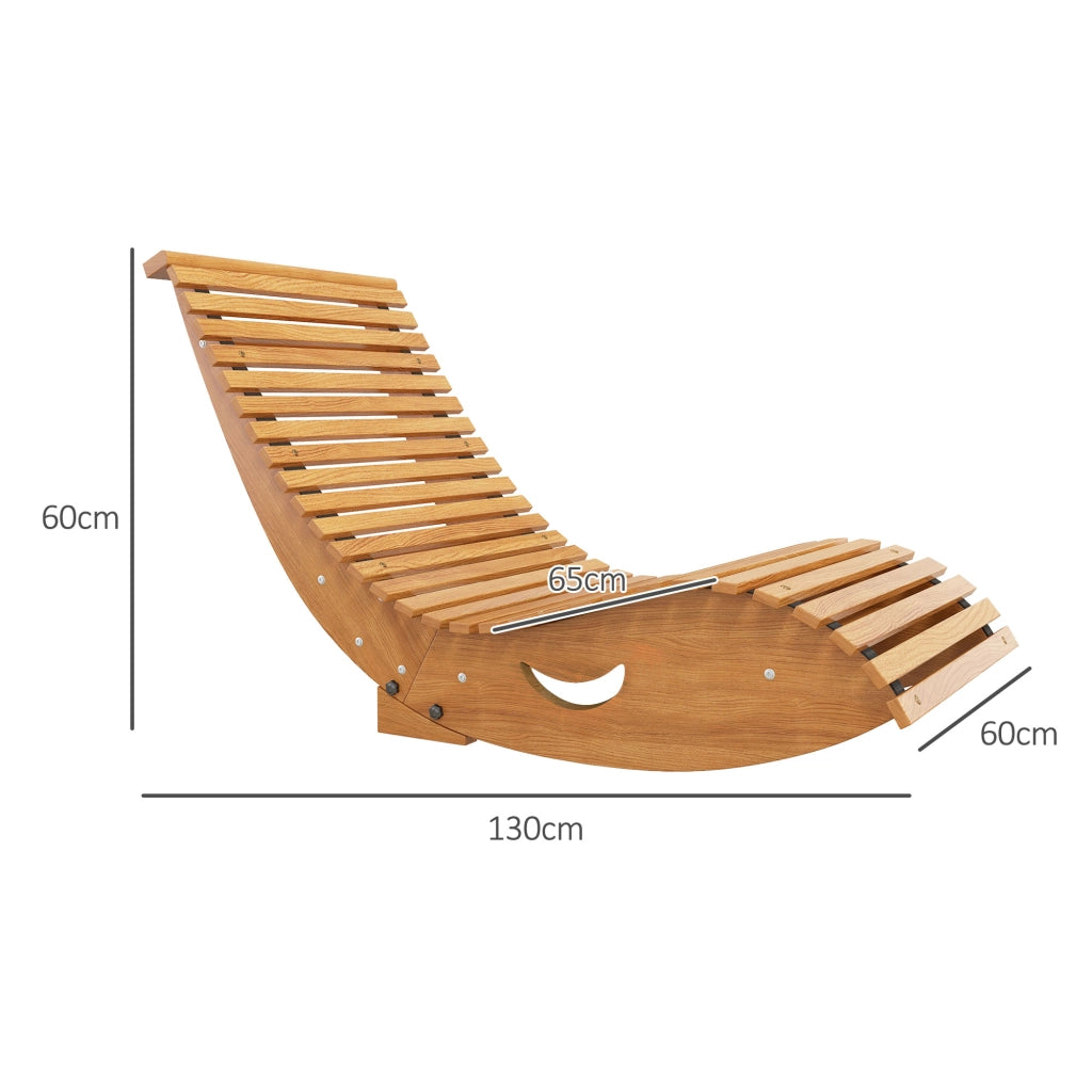 Sedia a dondolo da giardino ¨C zephmum ¨C legno, struttura a listelli, schienale alto