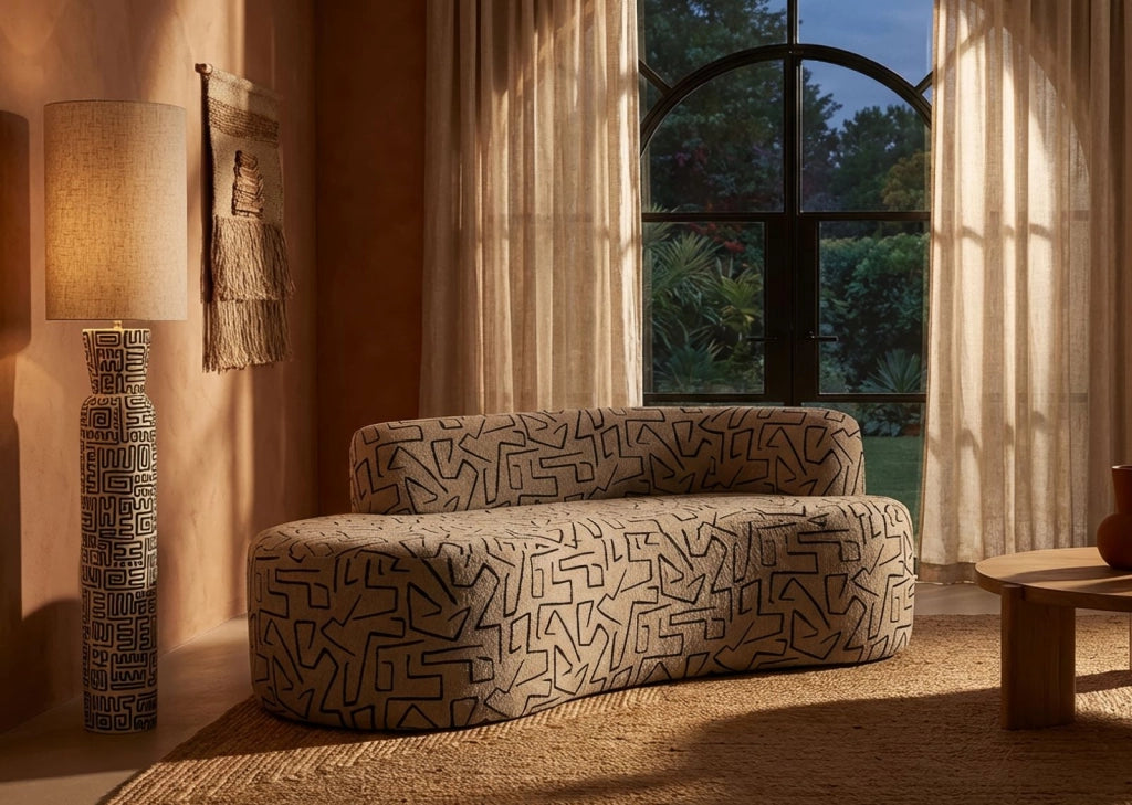Divanetto Nairobi 176x91,5x69 cm in Compensato e Spugna e Poliestere Multicolor