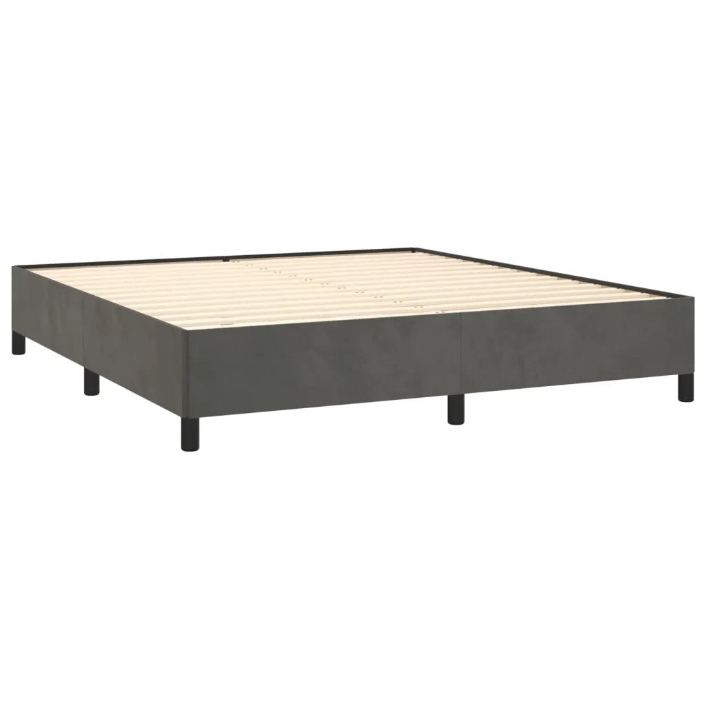 Giroletto a Molle con Materasso Grigio Scuro 160x200 cm Velluto 3132748
