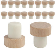 Set di Cappi di Vino in Legno a T di 16 - Cappi per Bottiglia - Sostenibile - Senza Odore - Dimensione Universale