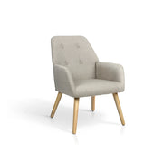 Poltrona Hispanohogar tessuto sabbia con gambe Hispanohogar legno 81x61x68