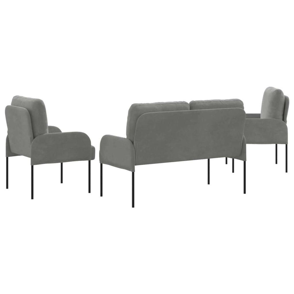 Set divani 3 pcs Grigio scuro 115 x 56 x 80 cm Legno compensato 3406218