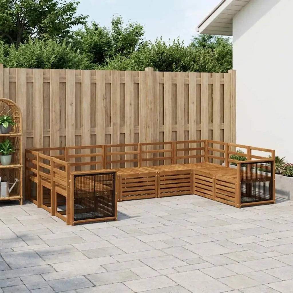 Set divano sezionale 7 pcs Naturale Legno di Acacia Massello 3384830