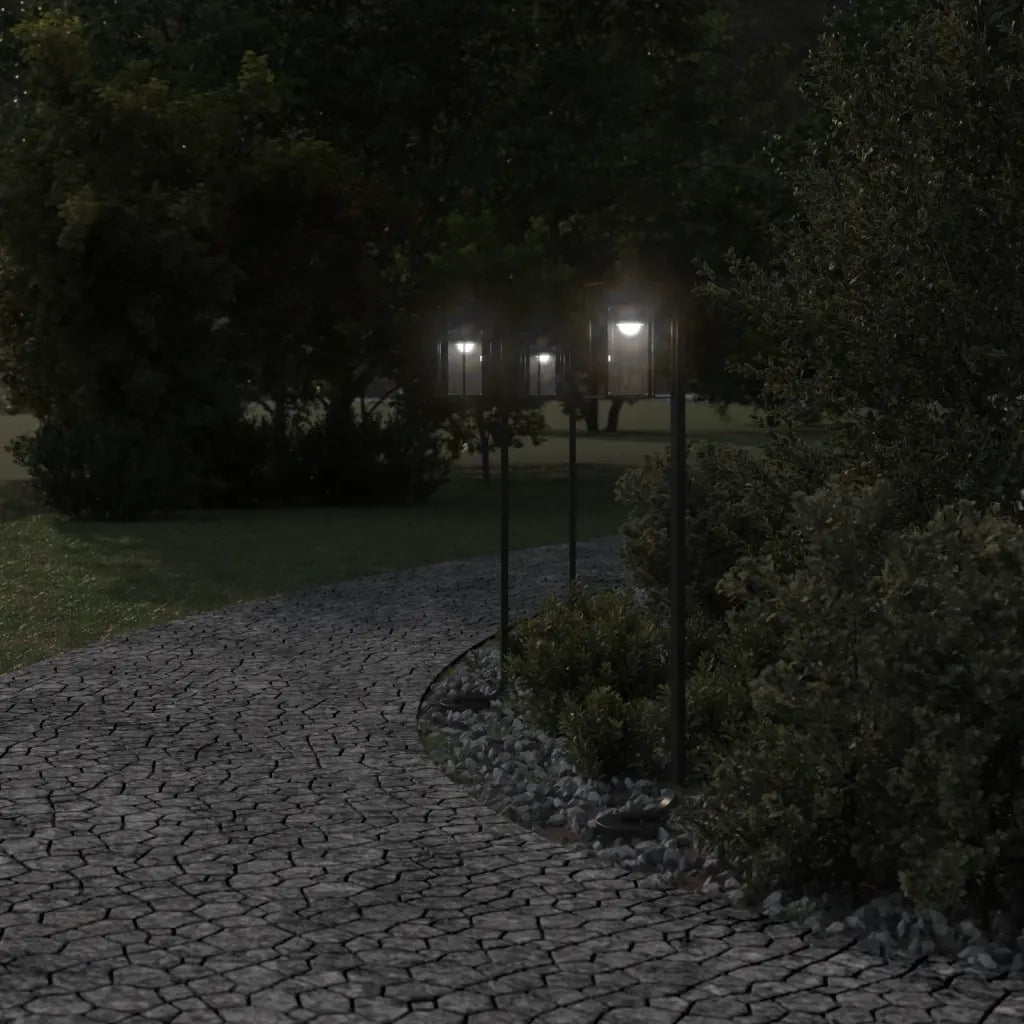 Lampade da Terra per Esterni 3 pz Nere 100 cm in Acciaio Inox 4006348