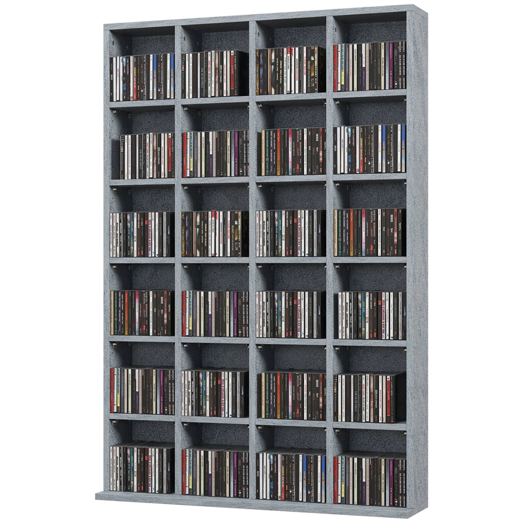 Libreria Mobile Porta CD/DVD ¨C Xylo ¨C Legno Grigio con Scaffale Ripiani Regolabili 89x130,5cm