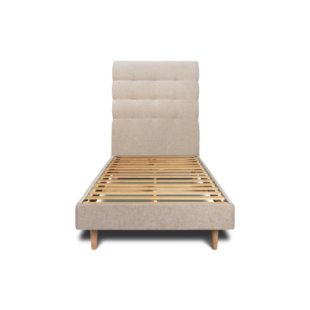 Letto 90x200 cm con testata imbottita - Tessuto Tela opaca
