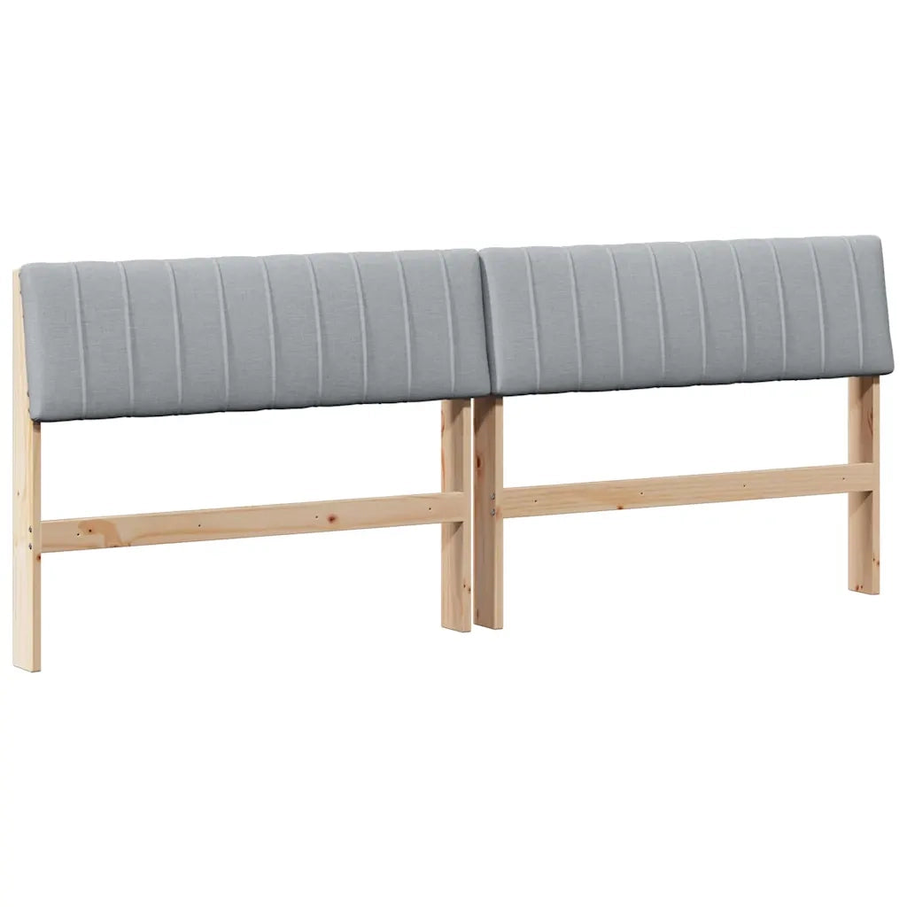 Testiera imbottita-Testiera con Cuscini-Testata Grigio chiaro 200 cm Pino massello 391342