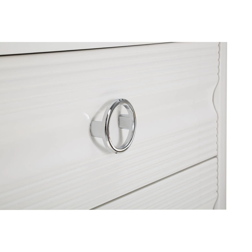 Cassettiera VKH7, Bianco, Legno, 81x40x84 cm