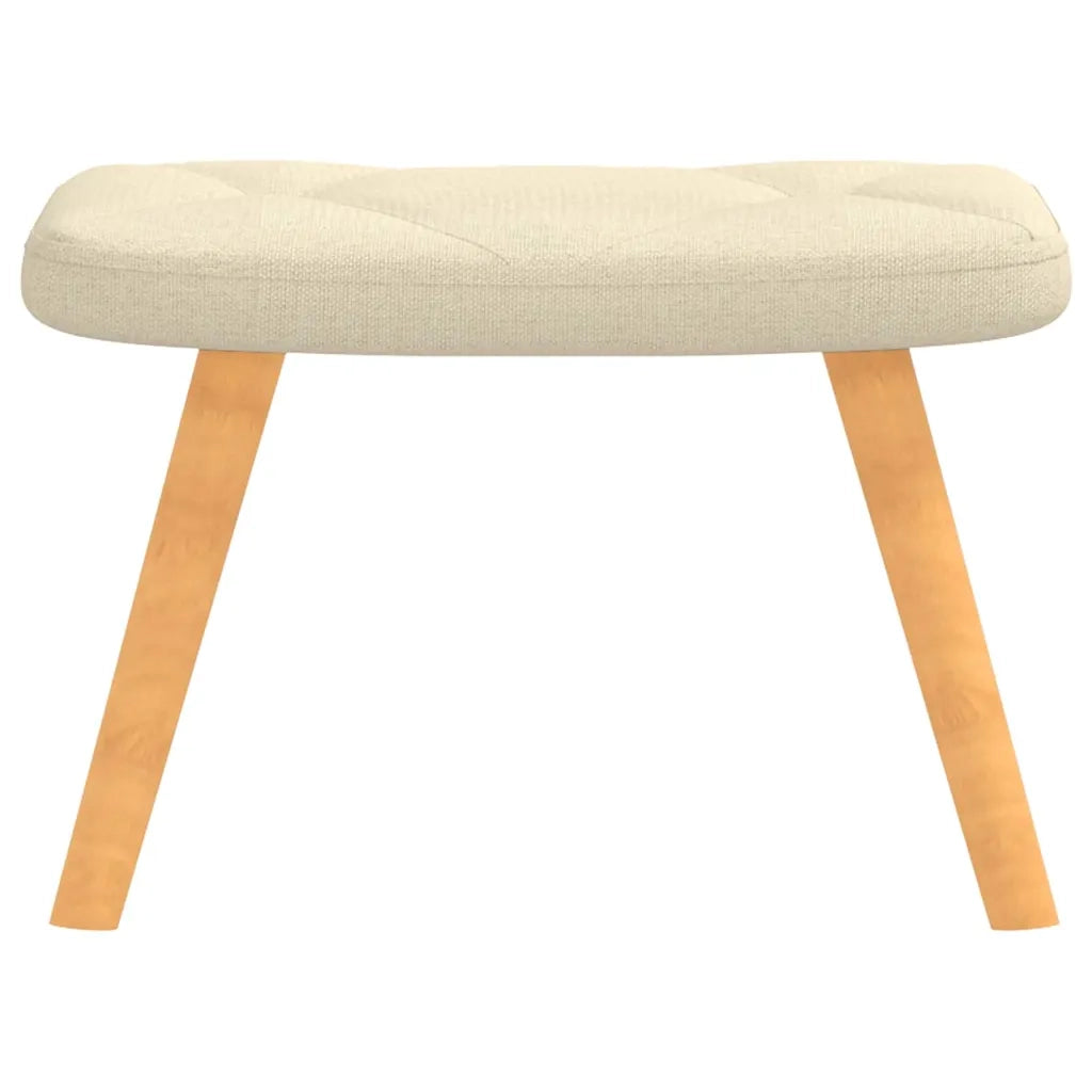 Divano Sedia-Poltrona Relax con Poggiapiedi Crema in Tessuto 513043