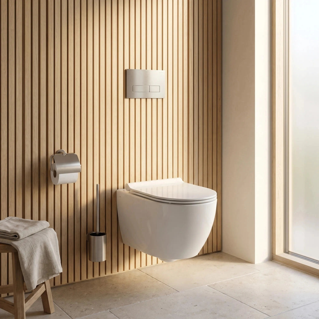 Set Telaio Da Incasso Per Wc Slim 024n Con Pulsante T Brush Steel