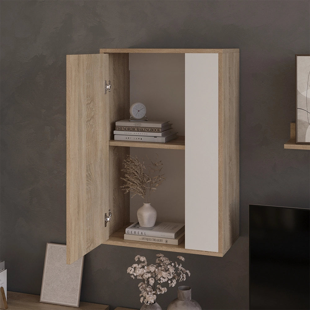 Vicco Scaffale a muro Sonoma/Bianco 50.1 x 78.4 cm con 2 scomparti