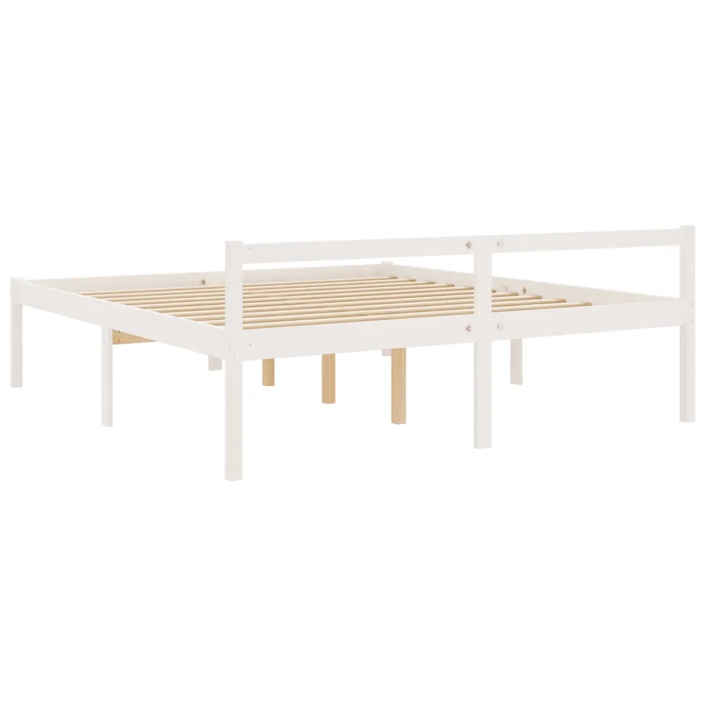 Letto matrimoniale | Letto per adulti | Letto per Anziani Bianco 180x200 cm Super King Legno di Pino