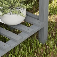 Fioriera Rialzata con Ripiano Inferiore e 2 Fori di Drenaggio, in Legno di Abete, 100x30x70.5 cm, Grigio