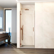 Box doccia frontale GLASS 1 porta battente 75 cm (73,2-75,2) rame trasparente