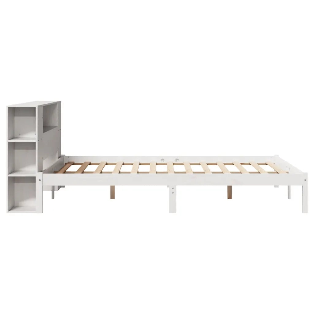 Letto Libreria senza Materasso Bianco 140x190 cm Legno di Pino 3321537