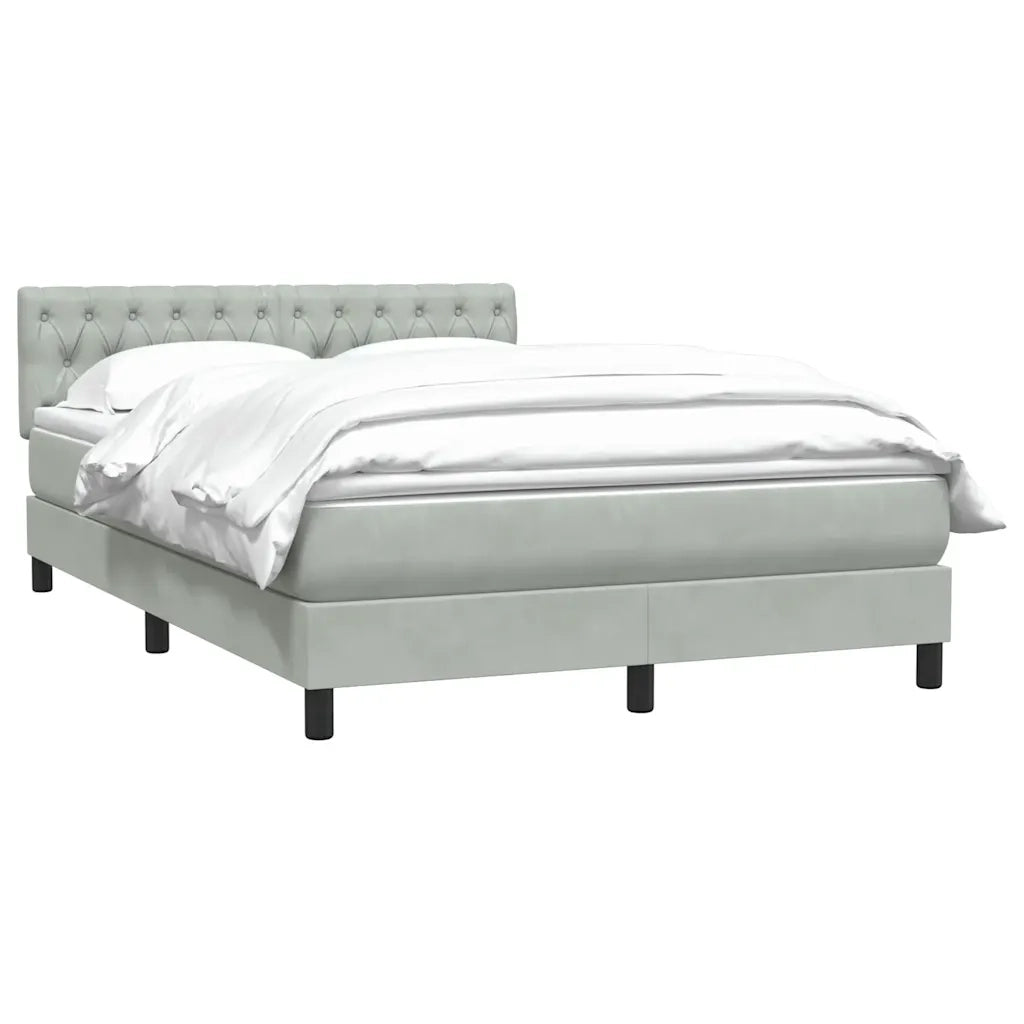 Giroletto a Molle con Materasso Grigio Chiaro 160x220cm Velluto 3316551