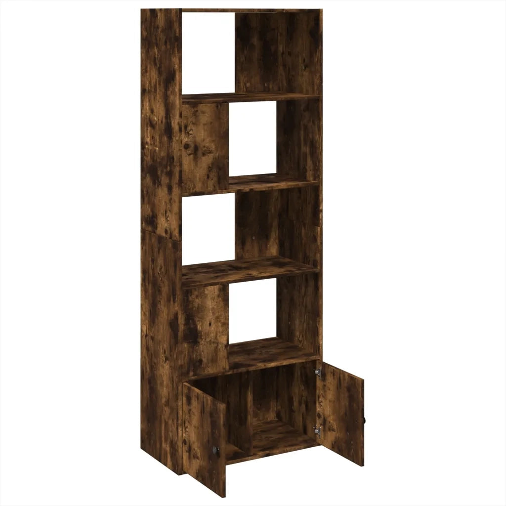Libreria-Scaffale per Libri-Mobile di Stoccaggio Rovere Fumo 70x36x189 cm in Legno Multistrato