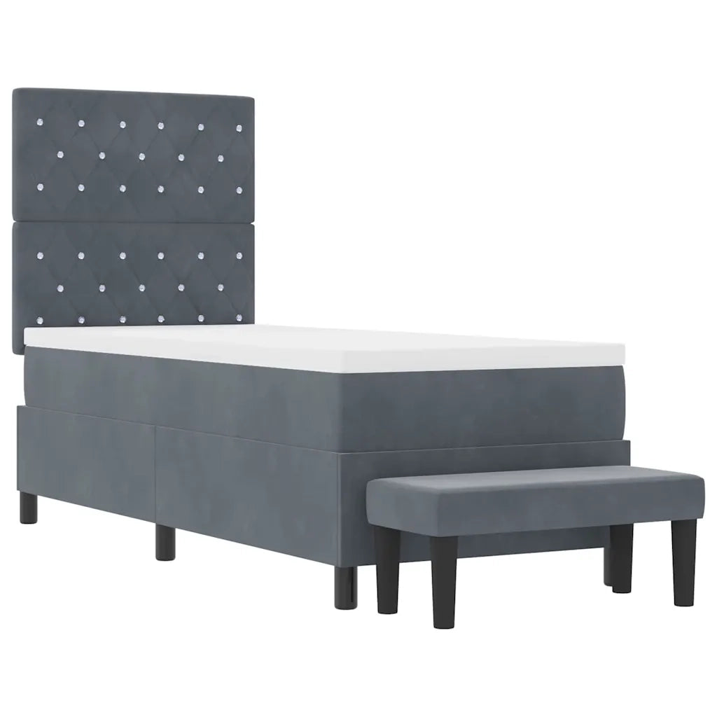 Letto a molle con testiera Grigio scuro 200 x 80 cm Velluto 3344409