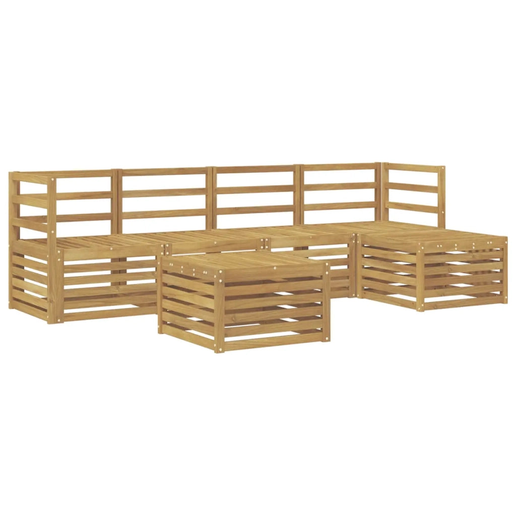Set di divani da esterno 6 pcs Bianco Legno di Acacia Massello 3391694