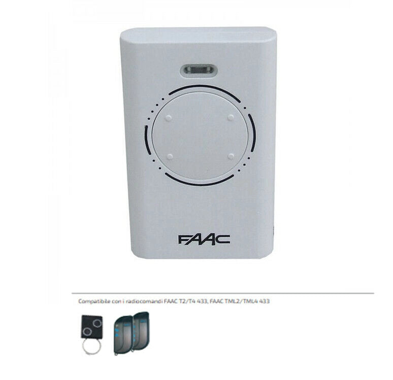 Radiocomando originale FAAC XT4 868 SLH WHITE MASTER telecomando DL4 SLH 787010