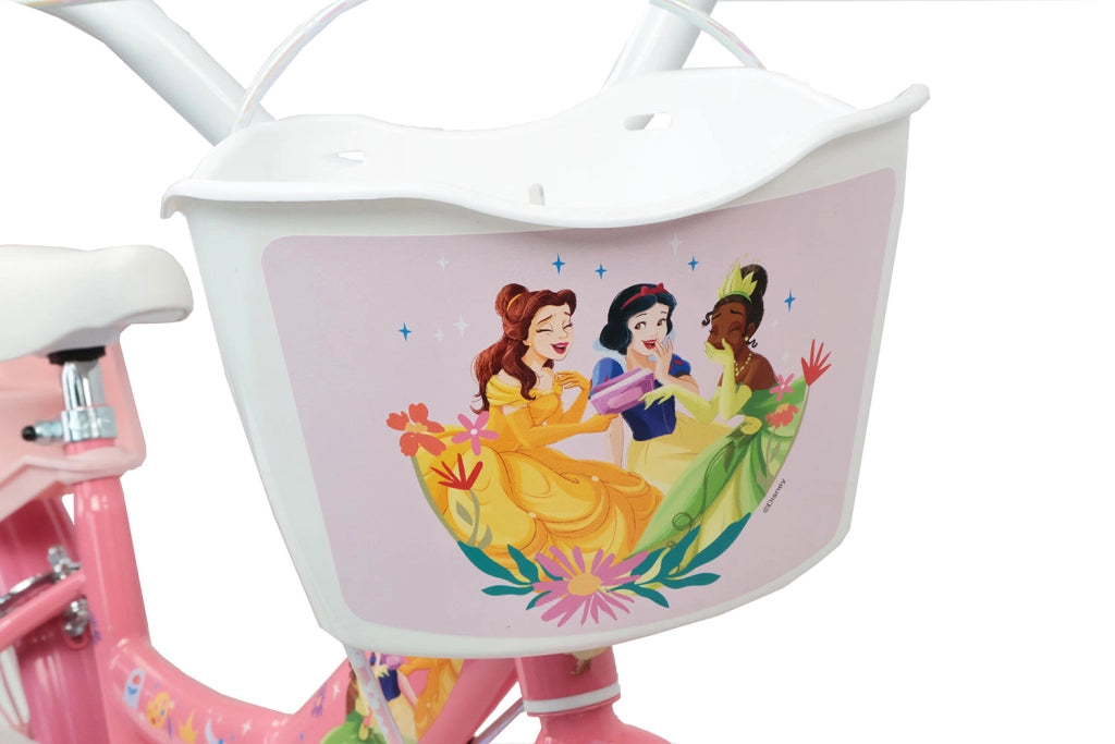 Bicicletta per Bambine 12" Disney Princess Freno Caliper e Stabilizzatori in Acciaio Hi-Ten Rosa