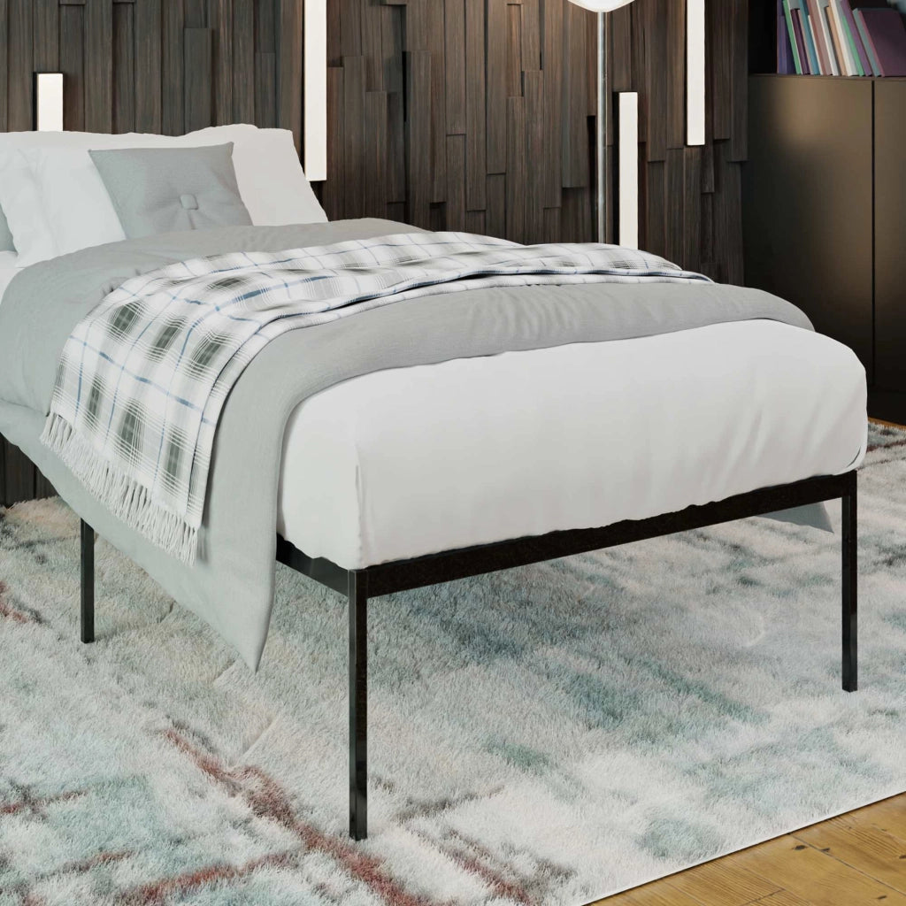 Letto in metallo Fargo nero,200x100x42 cm